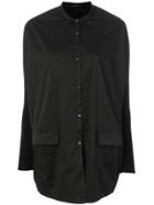 Transit Contrast Sleeve Shirt - Black