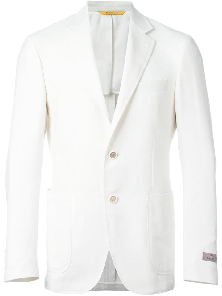 Canali Two Button Blazer, Men's, Size: 50, Nude/neutrals, Cotton/polyamide/cupro/wool