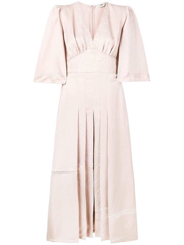 Fendi Cape-style Sleeves Dress - Pink