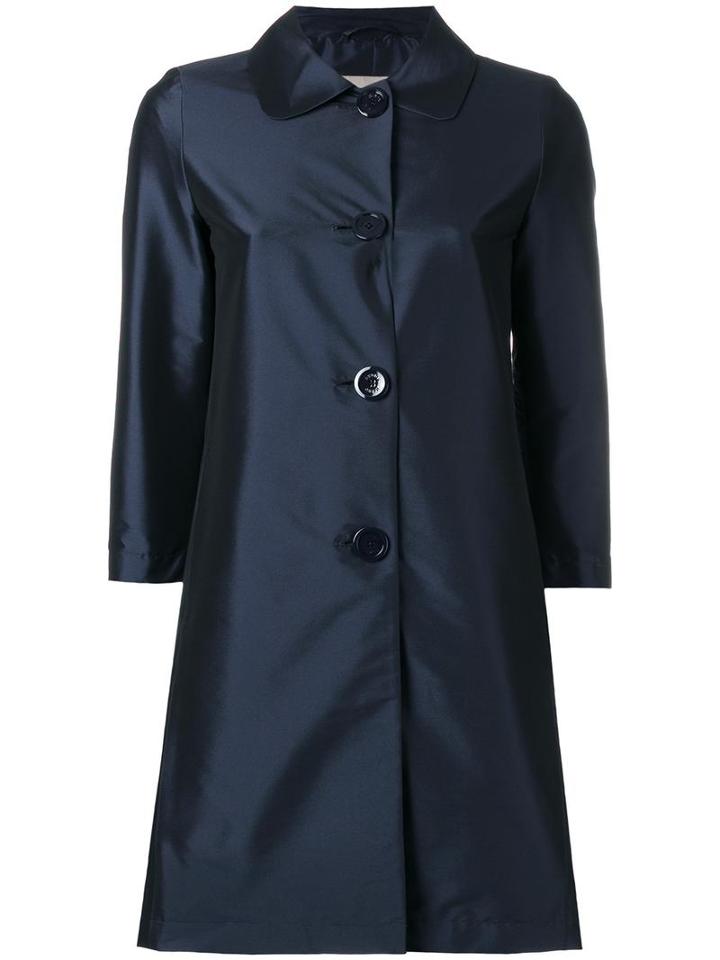 Herno - Three-quarters Midi Coat - Women - Polyamide/polyester/spandex/elastane - 48, Blue, Polyamide/polyester/spandex/elastane