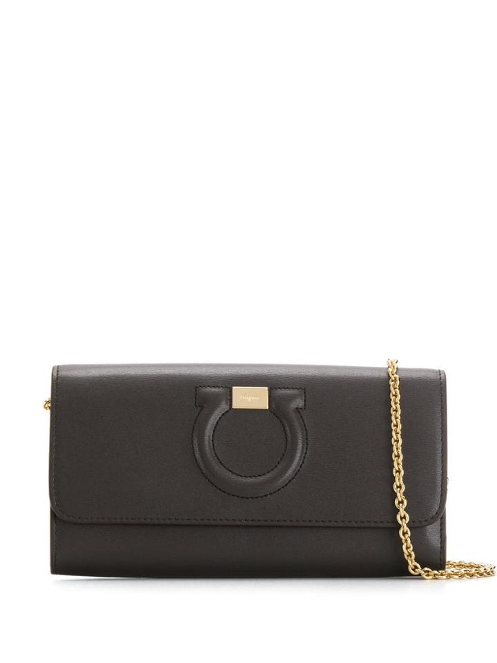 Salvatore Ferragamo Gancini Clutch Bag - Brown