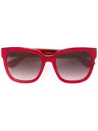 Gucci Eyewear Square Frame Glitter Sunglasses - Red
