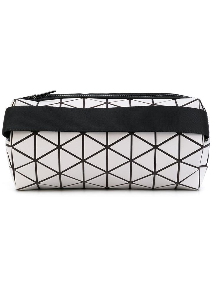 Bao Bao Issey Miyake - Geometric Print Cylinder Clutch - Women - Polyurethane/polyester/nylon/zinc - One Size, White, Polyurethane/polyester/nylon/zinc