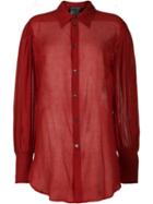 Ann Demeulemeester Oversized Sheer Shirt - Red