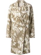 Jason Wu Printed Oversize Coat, Women's, Size: 8, Green, Cotton/silk