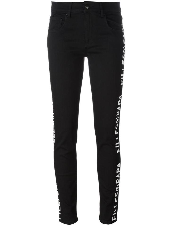 Filles A Papa Cruz Printed Track Pants, Women's, Size: 26, Black, Cotton/spandex/elastane