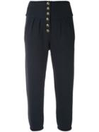 Andrea Bogosian Pleated Cropped Trousers - Blue