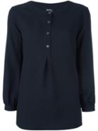 A.p.c. Button Placket Blouse, Women's, Size: 42, Blue, Acetate/viscose