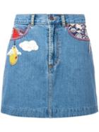 Marc Jacobs - Raw Edge Denim Mini Skirt - Women - Cotton - 27, Blue, Cotton