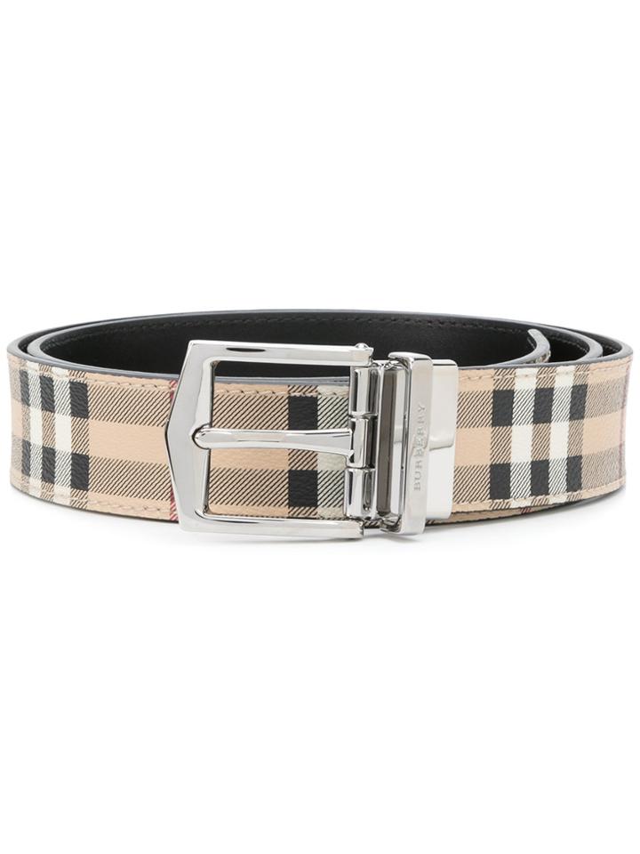 Burberry Heymarket Check Belt - Nude & Neutrals