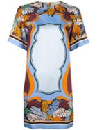 Emilio Pucci Abstract Print T-shirt Dress, Women's, Size: 44, Blue, Silk