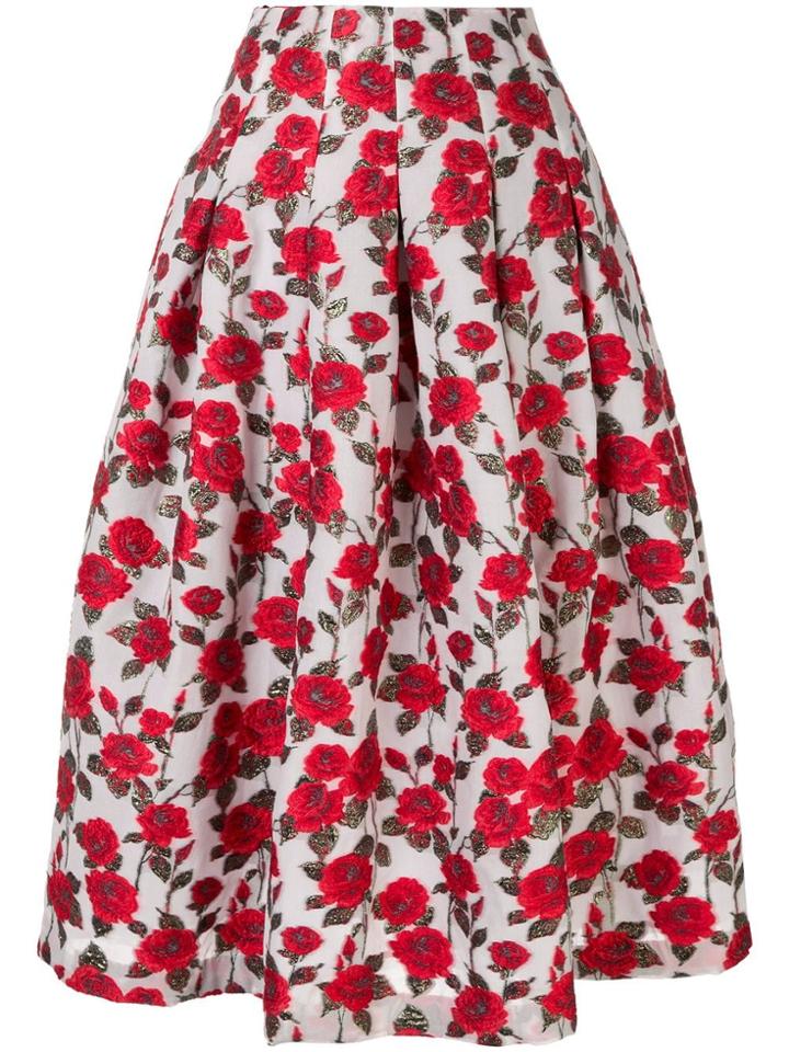 Bambah Floral Midi Skirt - White