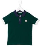 Moncler Kids Tri-colour Polo Shirt, Kids Unisex, Size: 12 Yrs, Green, Cotton