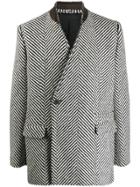 Haider Ackermann Collarless Herringbone Blazer - Black