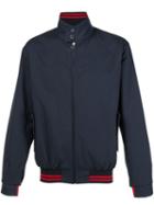 Lanvin High Collar Bomber Jacket, Men's, Size: 52, Blue, Polyamide/spandex/elastane/wool