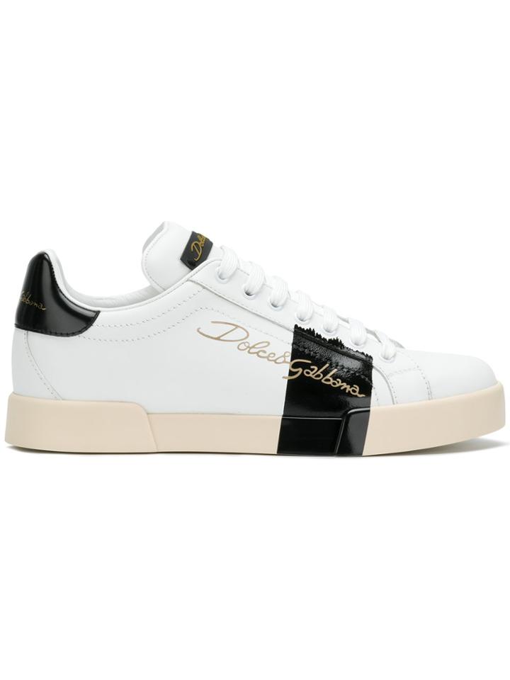Dolce & Gabbana Stripe Panel Sneakers - White