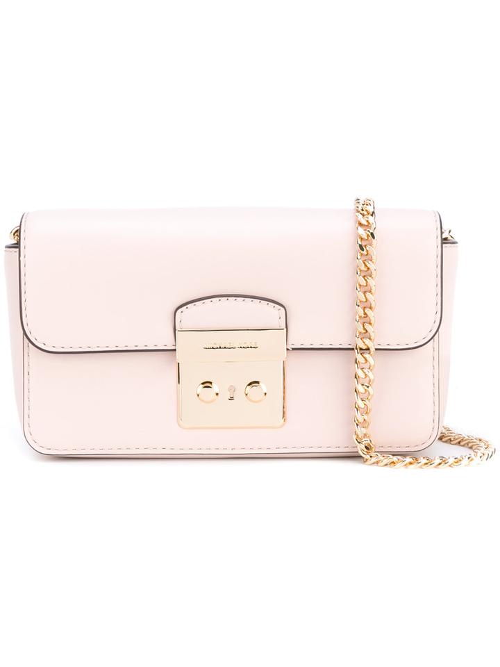 Michael Michael Kors - Push-lock Shoulder Bag - Women - Calf Leather - One Size, Pink/purple, Calf Leather