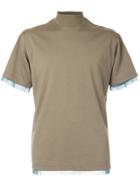 Kolor Turtle-neck Contrast-trim Top - Brown