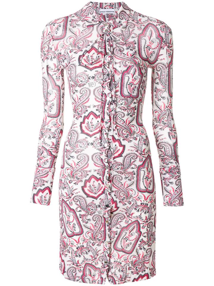 Paco Rabanne Paisley Print Shirt Dress - Pink & Purple
