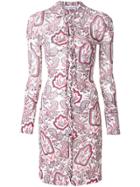 Paco Rabanne Paisley Print Shirt Dress - Pink & Purple