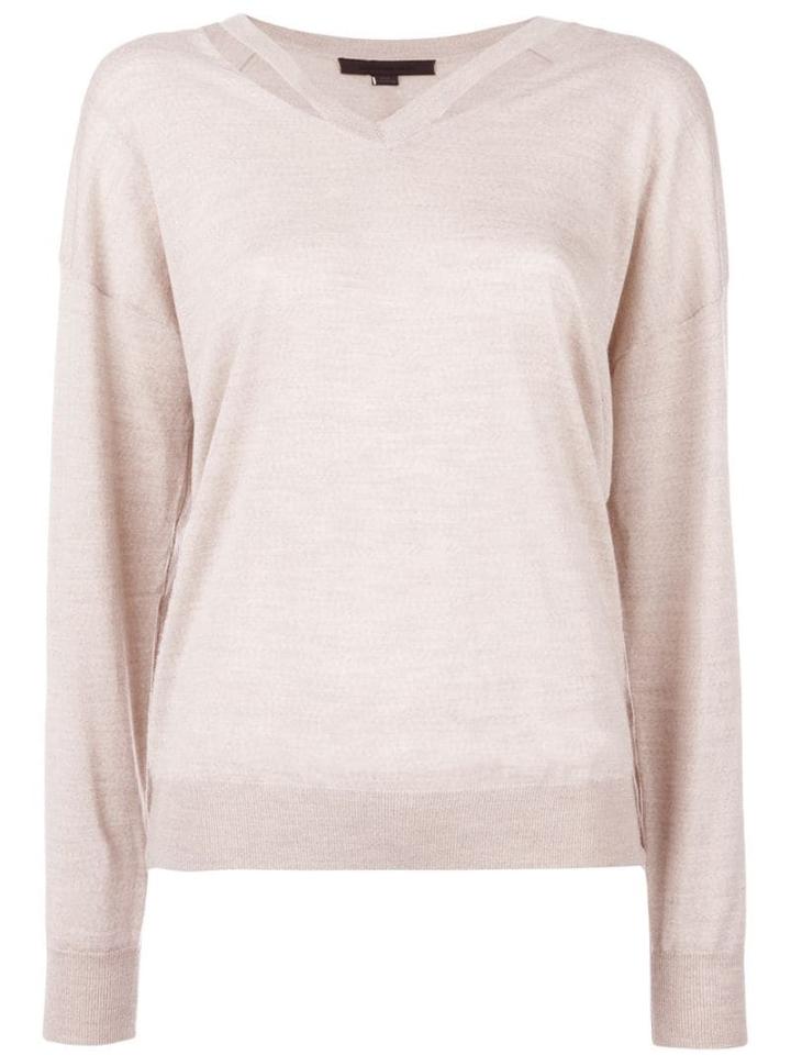 Alexander Wang Slashed V-neck Jumper - Neutrals