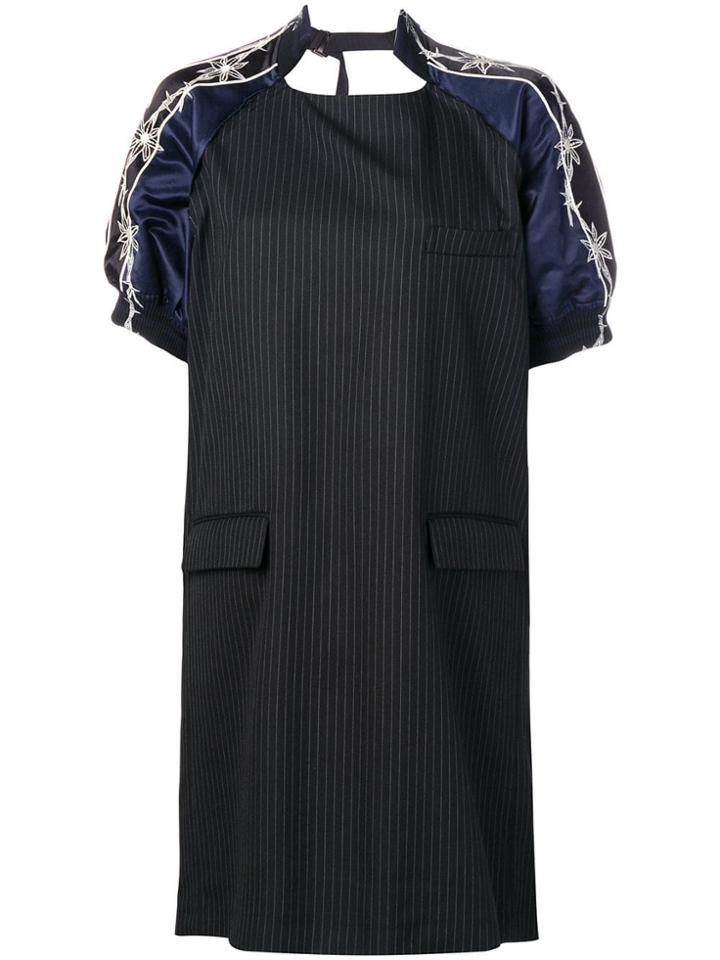 Sacai Contrast Sleeve Dress - Black