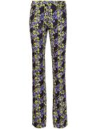 Giamba Graphic Floral Print Trousers, Women's, Size: 8, Black, Cotton/spandex/elastane