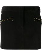 Saint Laurent Gold-tone Stud Skirt - Black