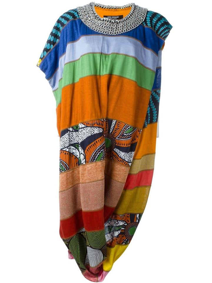 Junya Watanabe Comme Des Garçons Striped Embellished Dress