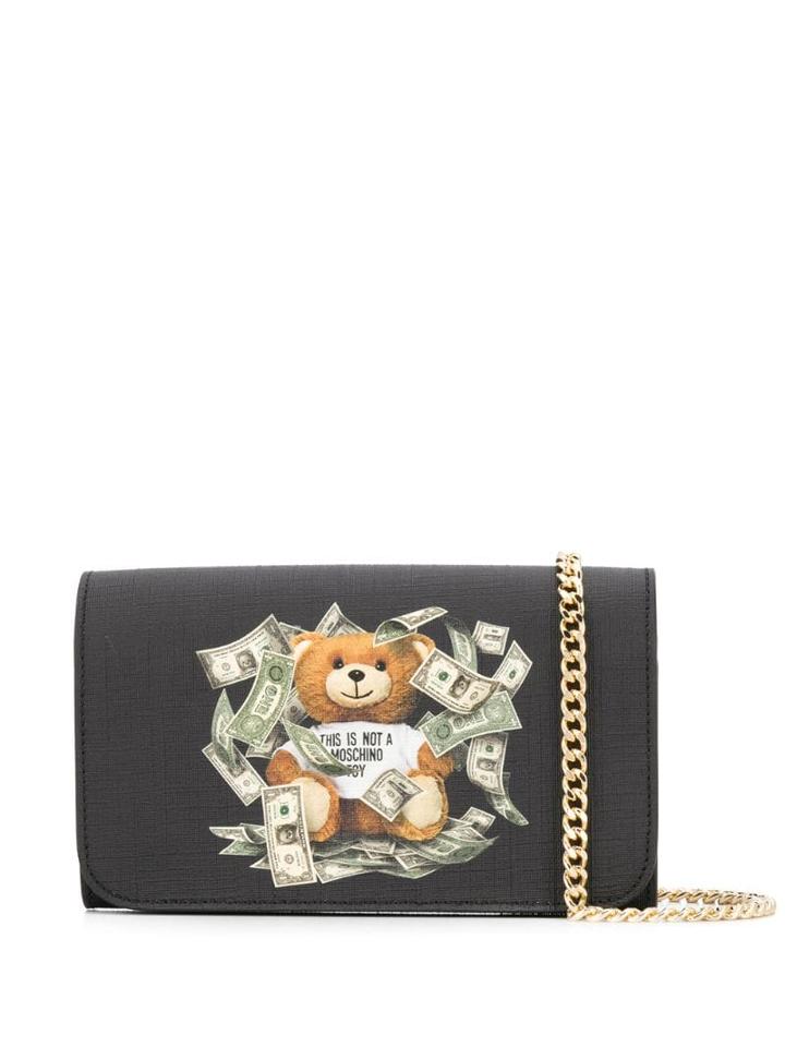 Moschino Dollar Teddy Crossbody Bag - Black