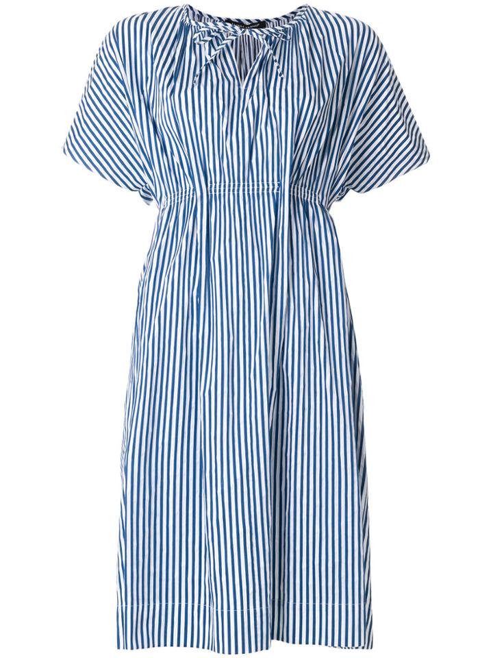 Luisa Cerano Striped Tie-neck Detail Dress - Blue