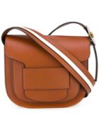 Tory Burch Big Logo Stud Shoulder Bag, Women's, Brown, Leather