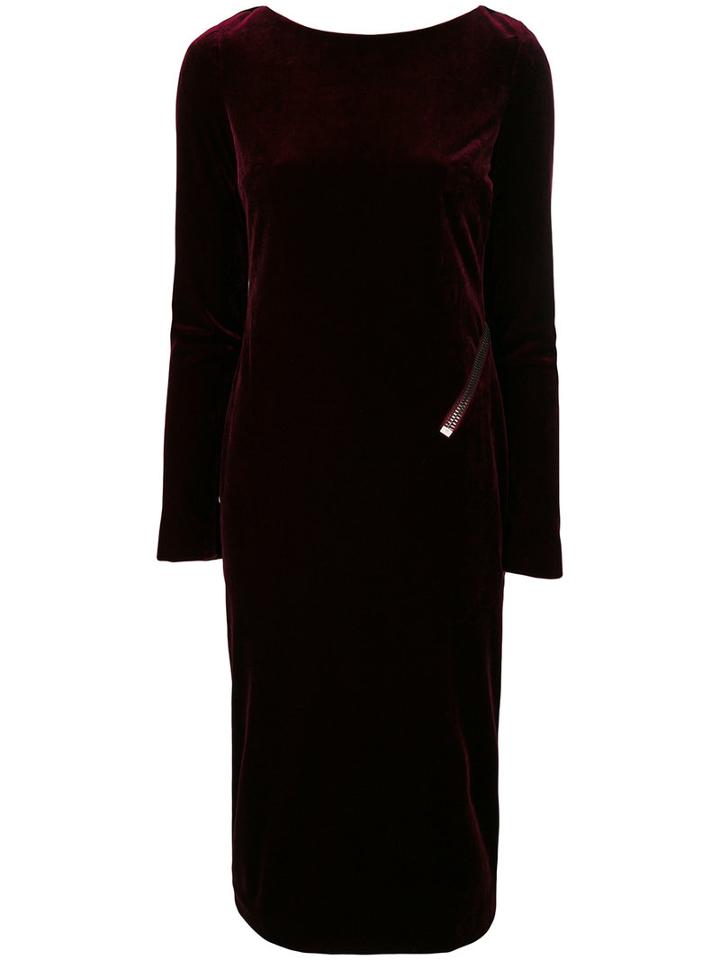 Tom Ford - Velvet Midi-dress - Women - Silk/polyester/spandex/elastane/acetate - 38, Pink/purple, Silk/polyester/spandex/elastane/acetate