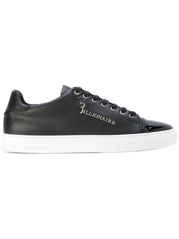 Billionaire Metallic Logo Sneakers - Black
