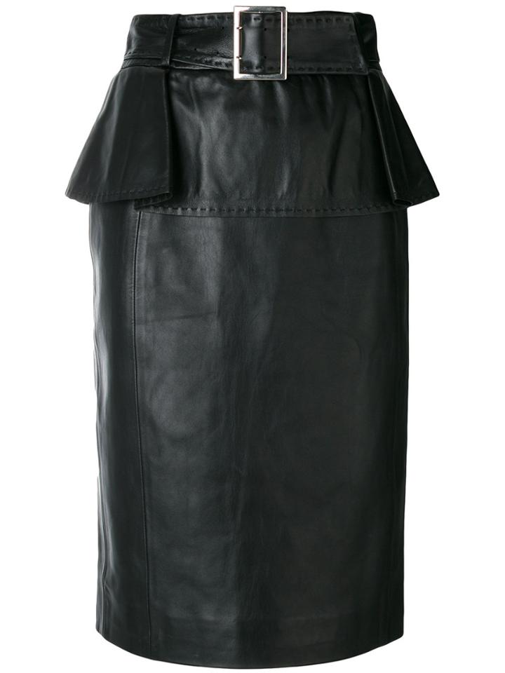 Mugler Ruffle Detail Skirt - Black