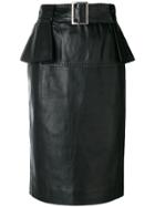 Mugler Ruffle Detail Skirt - Black