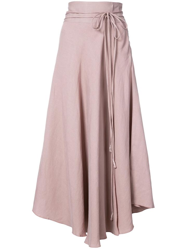 Apiece Apart Asymmetric Belted Skirt - Nude & Neutrals