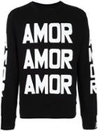 Bobby Abley 'amor' Print Sweatshirt, Men's, Size: Medium, Black, Cotton