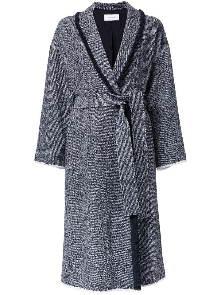 En Route Tweed Single Breasted Coat, Women's, Size: 2, Black, Polyester/wool