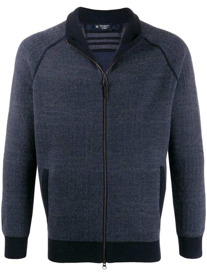 Hackett Stand-up Collar Cardigan - Blue