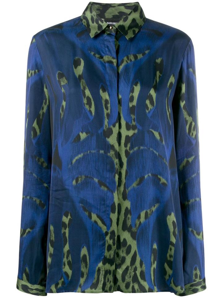 Just Cavalli Leopard Print Blouse - Blue
