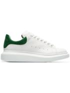 Alexander Mcqueen White And Green Oversized Sole Leather Sneakers