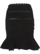 Alexander Mcqueen Victorian Lace Knit Skirt, Women's, Size: S, Black, Cotton/polyamide