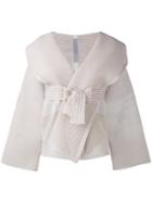 Rick Owens - Tie Waist Cardigan - Women - Silk/polyester - One Size, Nude/neutrals, Silk/polyester
