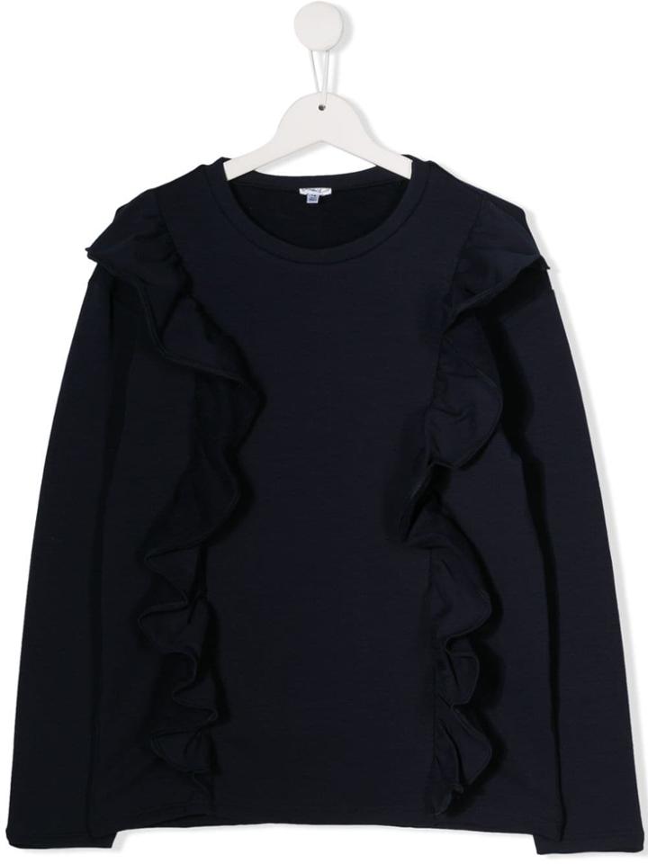 Piccola Ludo Teen Ruffle Long-sleeve Top - Blue
