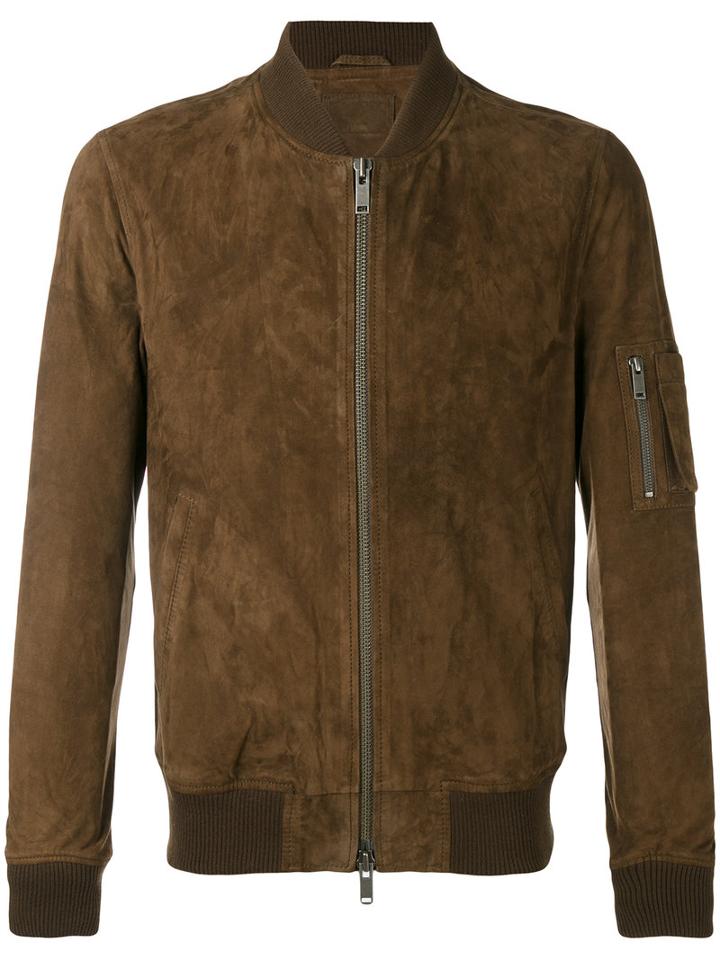 Desa Collection - Bomber Jacket - Men - Cotton/leather - 52, Brown, Cotton/leather