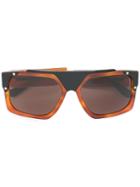 Versace Angular Square Frame Sunglasses, Men's, Brown, Acetate/metal (other)
