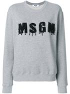 Msgm Beaded Logo Sweatshirt - Grey