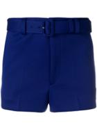 Prada Belted Logo Shorts - Blue