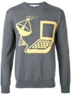 Stella Mccartney Tomorrow Print Jumper, Men's, Size: Medium, Grey, Virgin Wool
